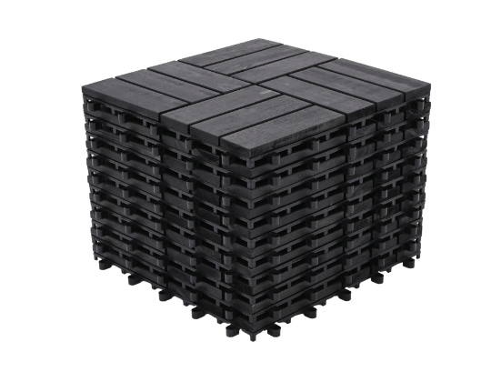 Acacia interlocking 4 in 1 decking tile Natural color