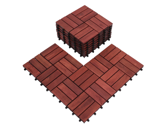 Acacia interlocking 4 in 1 decking tile Natural color